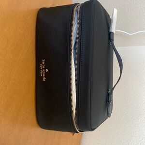 Kate Spade Black Cosmetic Case with Gold Accents